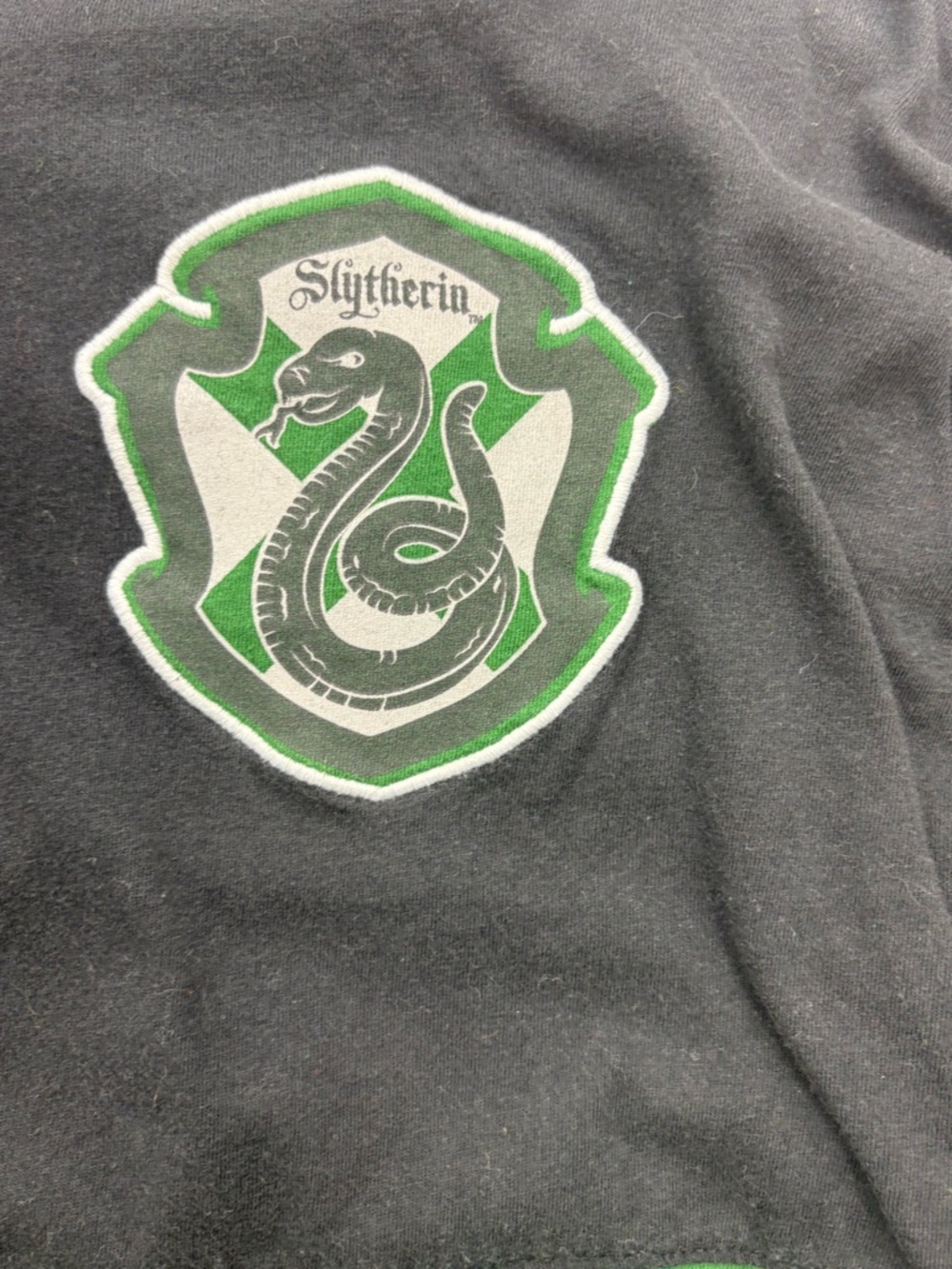 Harry Potter Hufflepuff & Slytherin Crewneck Tee Set - Black with Yellow & Green - Picture 5 of 10